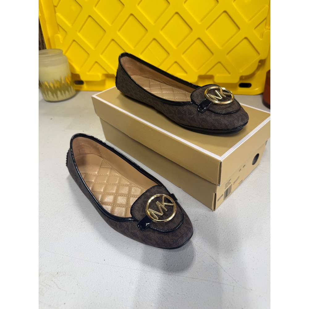 Michael Kors Lillie Moc Acorn Brown Logo Loafers Flats 40R9LIFP2L Womens 8M